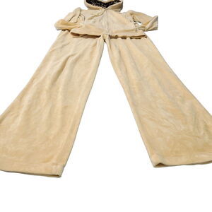 Jane Ashley Petites Light Tan Jacket And Pants Giraffe Pattern Jogger PM Womens